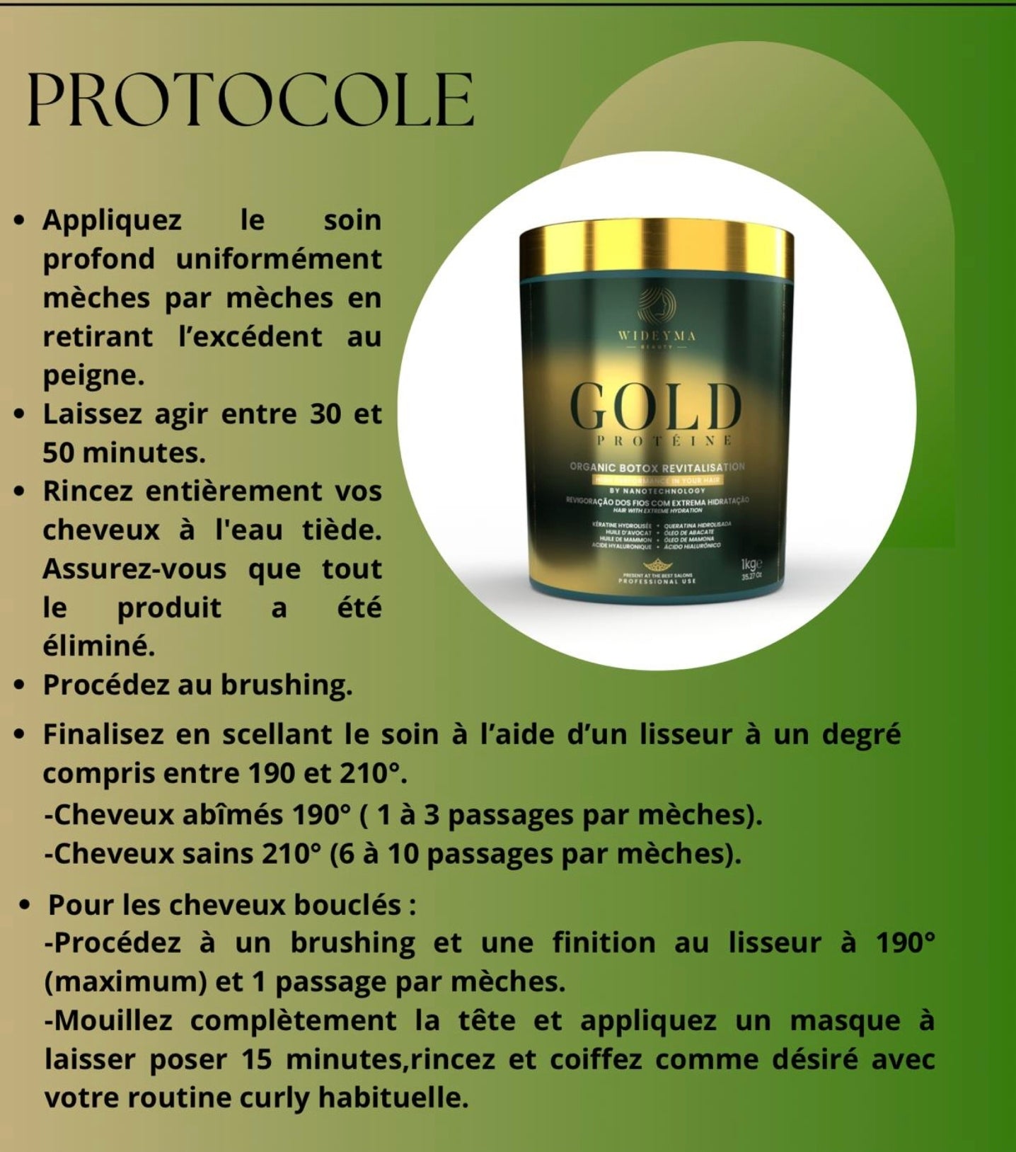 soin btx capillaire 1klg - wideyma gold