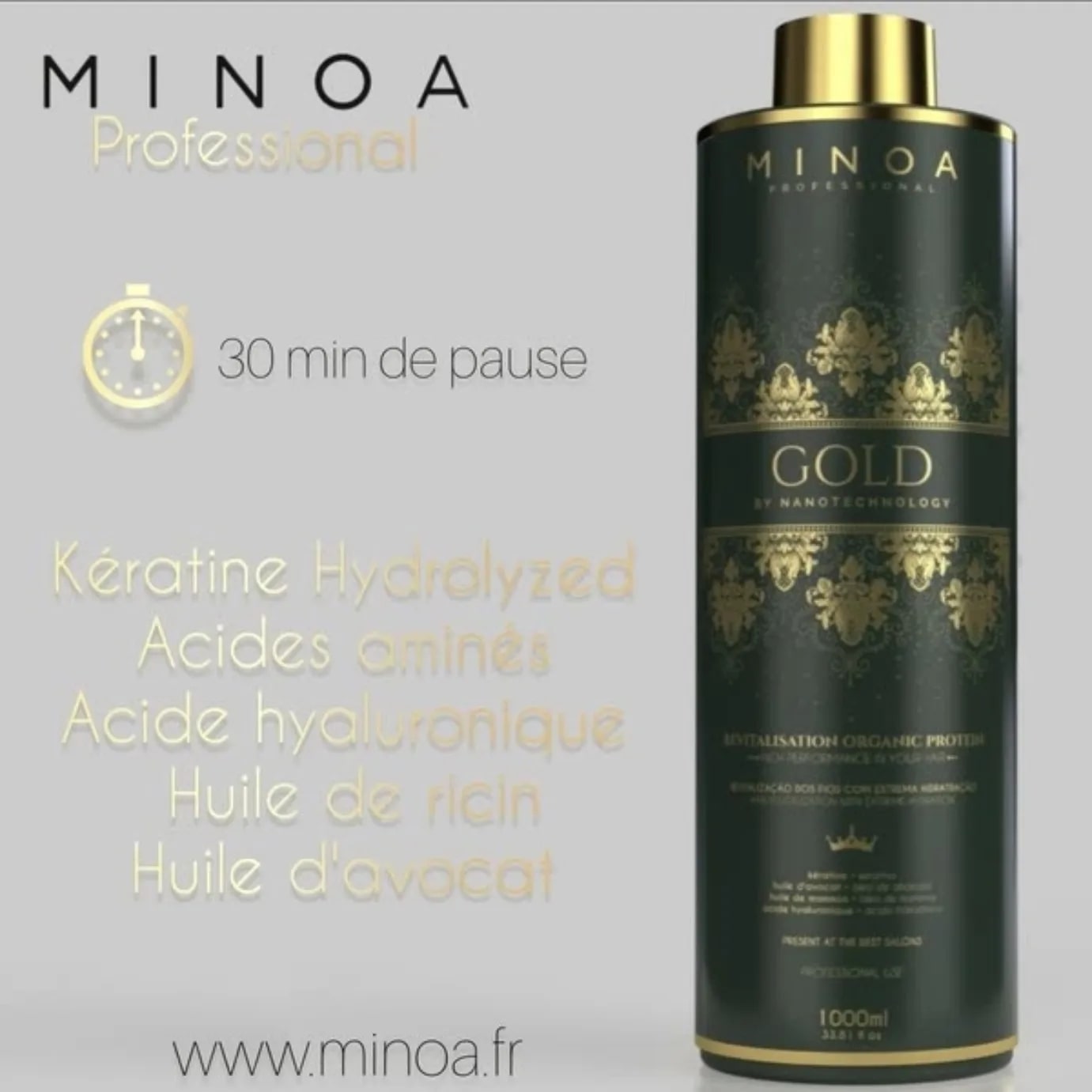 Lissage brésilien - Minoa Gold 1000ml - (Minoa change de nom et devient WIDEYMA Beauty)