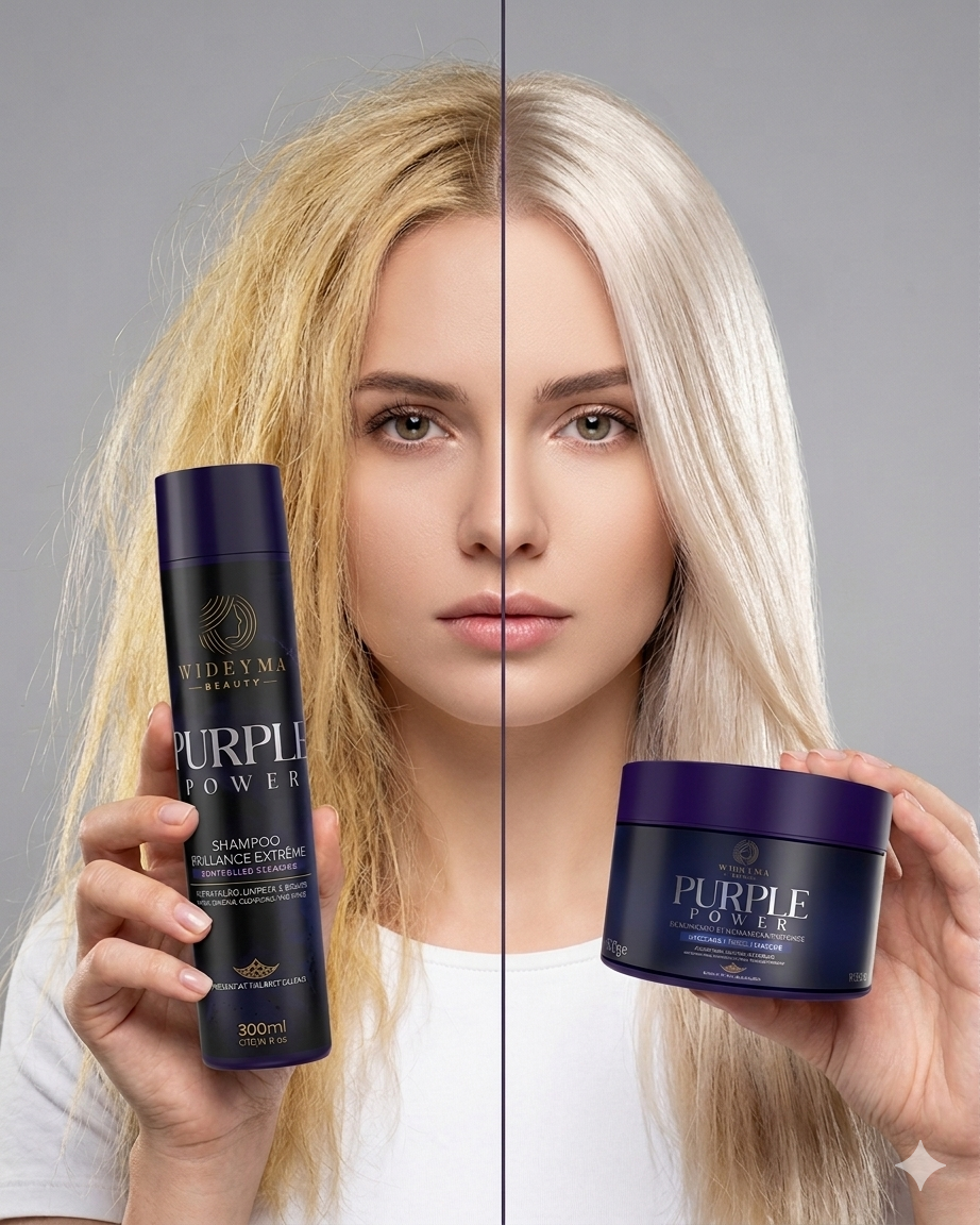 Shampoing 300ml + masque 300ml - Purple Power - entretien lissage dejaunissant