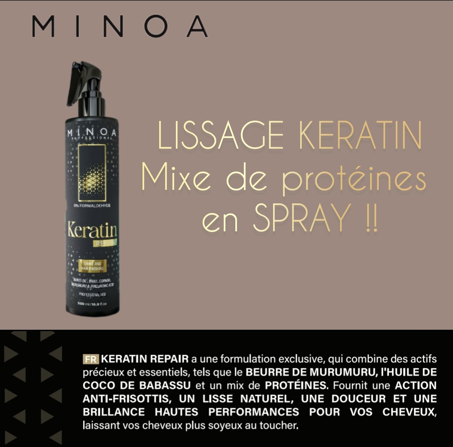 Minoa keratin spray proteine