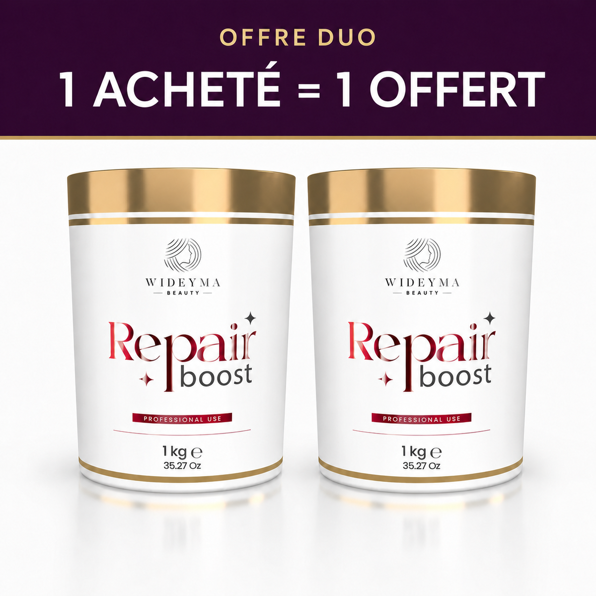 Botox capillaire Intense Repair non lissant 1 kg x2 | Wideyma