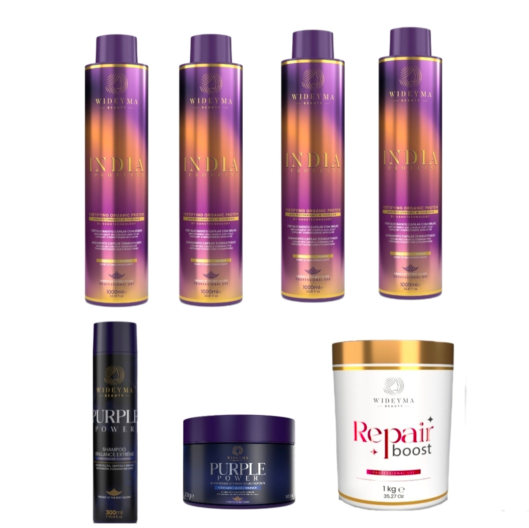 Lissage india x4 litres + repair boost + kit purple