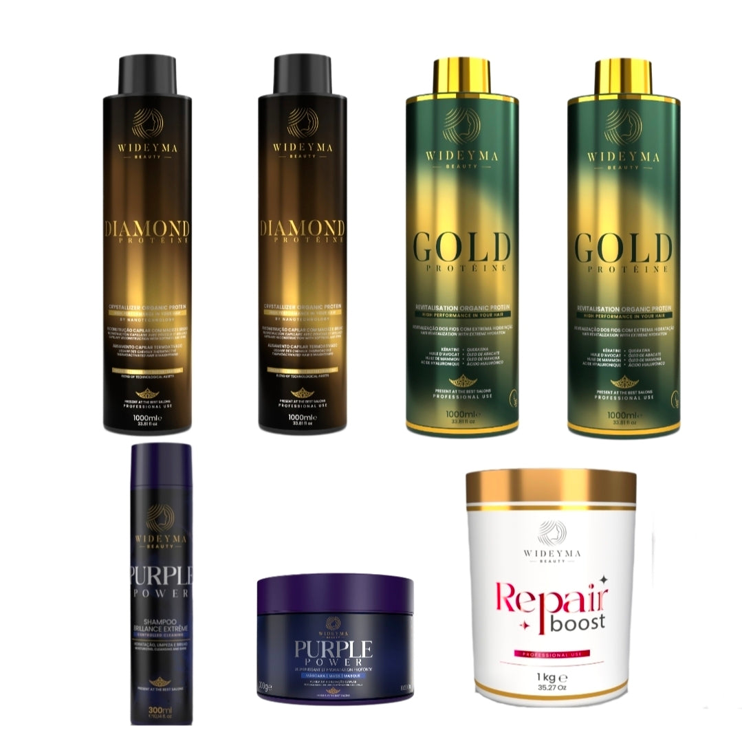 Lissage diamond glossy x2 et gold expresse x2 + repair boost + kit purple